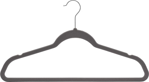 Brookstone BKH2125 Velvet Hangers, Non-Slip, 360° Swivel Hook, Lightweight & Slim, Strong & Durable, Space Saving Design, Heavy Duty, Won™t Stain Fabric, Noise Gray / 21 Pack