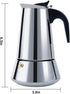 FCUS Stovetop Espresso Maker, Moka Pot, 200ml/6.5oz/4cup Percolator Italian Coffee Maker, Classic Cafe Maker, Stainless Steel, Suitable For Induction Cookers