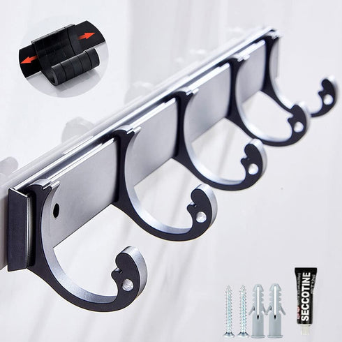 Wall Hooks Towel Hooks for Bathrooms Coat Hooks Wall Mounted Adhesive Coat Rack 5 Hooks Rack for Hanging Coats