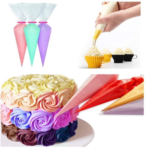ANSLYQA 166 Pcs Pastry Piping Bags Kit with 150PCS 3 Sizes (12"+14"+16") Extra Thick Disposable Icing Bags,10 Couplers and 6 Frosting Bag Ties for Baking Cupcakes Cookies Cake Decorating Supplies