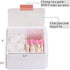 Tecbeauty 2pcs Qtips Holder - 2 Grids Separate Cotton Swabs Dispenser Bathroom Canisters with Hinged Lids for Cotton Balls, Cotton Pads, Cotton Rounds, White