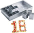 MANO Number Cake Pan for Baking Letter Cake Molds Set with 12 Pcs Square Cake Tins DIY Number Cake Molds Set for Wedding Birthday