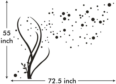 Wowelife 3D Wall Sticker Tree Wall Decal Home Decor Living Room Bedroom TV Background Black Tree Stickers(Black Left Tree, M)