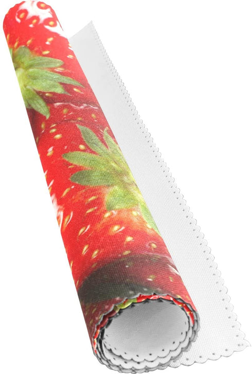 WOZO Red Strawberry Fruit Placemat Table Mat 12" x 18" Polyester Table Place Mat for Kitchen Dining Room 1 Piece