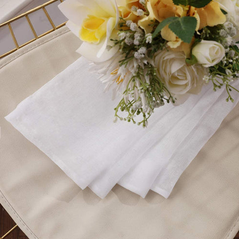 MIULEE 2 Panels White Semi Sheer Window Curtains Elegant Decoration Grommet Top Window Voile Panels/Drapes/Treatment Linen Textured Panels for Bedroom Living Room (54X45 Inches)