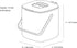 Litem Food Waste Basket Bin a countertop Bucket with Extra Long Handles for Your conveniences 0.68 Gallons (2.6L) (Dark Gray)