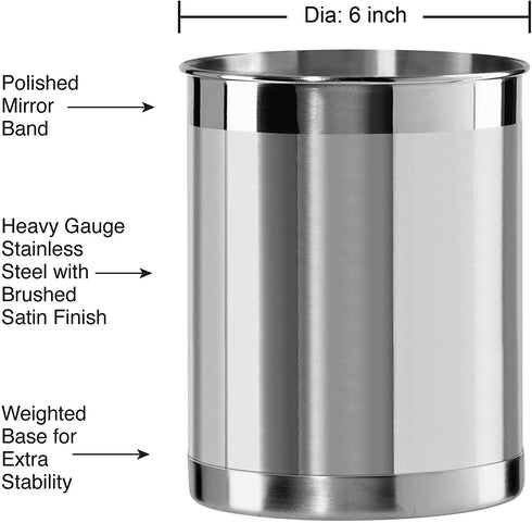 Oggi Stainless Steel Utensil Holder Small