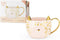 Pinky Up Chloe Leopard Mug, 12 Oz Coffee Cup, Tea Accessory, Pink Ceramic with Metallic Finish
