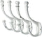 Vintage Cast Iron Wall Hooks (Antique White Finish, Set of 4) - Rustic, Farmhouse, Shabby Chic, French Country Coat Hooks | Great for Coats, Bags, Towels, Hats | Heritage Select