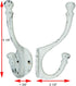 Vintage Cast Iron Wall Hooks (Antique White Finish, Set of 4) - Rustic, Farmhouse, Shabby Chic, French Country Coat Hooks | Great for Coats, Bags, Towels, Hats | Heritage Select