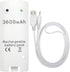 OSTENT 3600mAH Rechargeable Battery Charger Cable for Nintendo Wii Remote Controller Color White