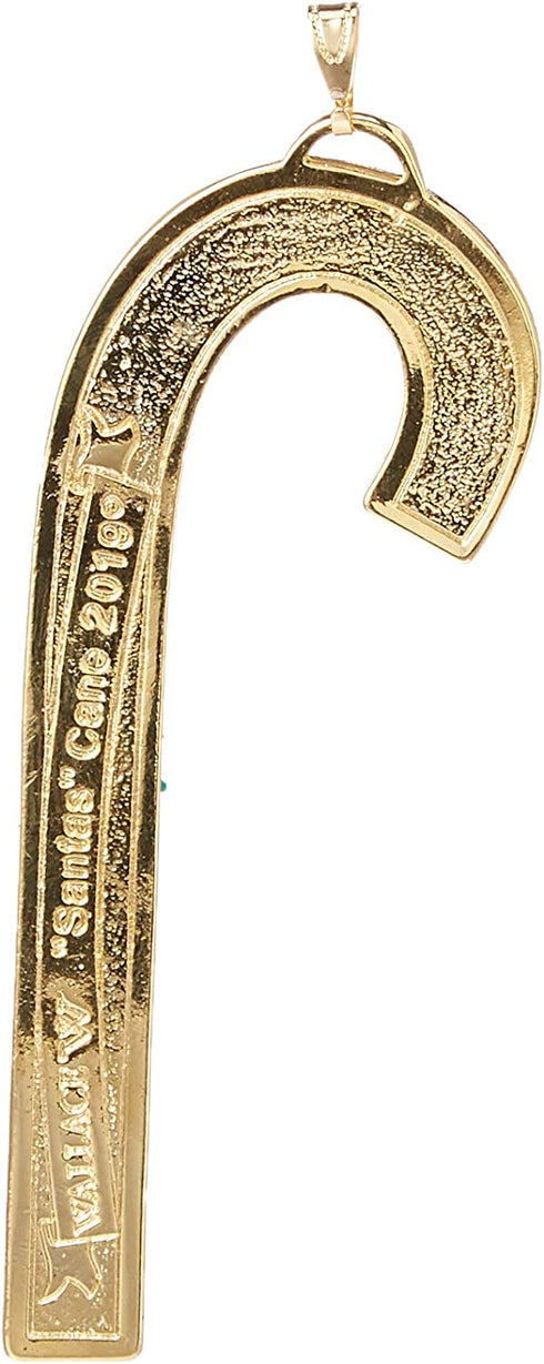 Wallace 2019 Gold-Plated & Enameled Candy Cane (Santas) -39th Edition Holiday Ornament