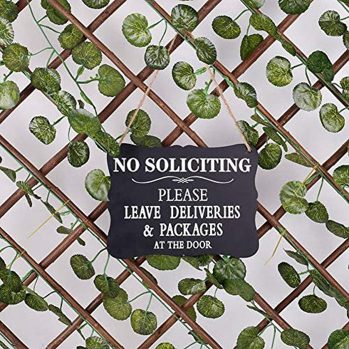 WaaHome Please Leave Deliveries and Packages at The Door Sign, No Soliciting Sign for House Home Door Business, 6''x8''