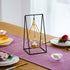 Sziqiqi Geometric Tea Light Candle Holder with Votive Glass and Display Stand, for Candle Flower Greenery Air Plant Tabletop Decor Holiday Centerpiece, Swing Set Design