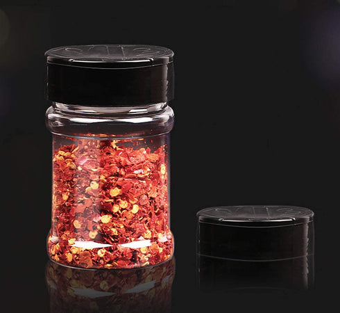 Yesland 20 Pcs Plastic Spice Jars / Bottles, 5 Oz PET Spice Containers BPA free with Black Cap, Perfect for Storing Spice, Herbs and Powders