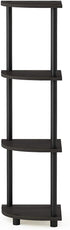 Furinno 12078EX/BK Turn-n-Tube Multipurpose 4-Tier Corner Shelf, Espresso/Black