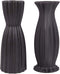 Flower Vase Set of 2, AUUM Black Floral Vases for Decor 8 Inch Ceramic Vase Idea Gift Vase for Table, Centerpieces, Living Room, Office