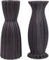 Flower Vase Set of 2, AUUM Black Floral Vases for Decor 8 Inch Ceramic Vase Idea Gift Vase for Table, Centerpieces, Living Room, Office