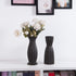 Flower Vase Set of 2, AUUM Black Floral Vases for Decor 8 Inch Ceramic Vase Idea Gift Vase for Table, Centerpieces, Living Room, Office