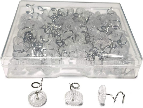 100 Pcs Bedskirt Pins, Twist Pins with Clear Heads, Bed Skirt Pin for Hold Slipcovers and Bedskirts Decoration
