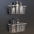 MaraFansie Wall Wire Baskets Bin No Drilling Adhesive Hanging Baskets Wall Mounted for Cabinet & Pantry Organization and Kitchen, Bathroom, Bedroom Storage, 2 Pack, White