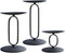 smtyle Christmas Black Candle Holders for Pillar LED Candles Set of 3 Candelabra with Iron-3.5" Diameter Ideal Round