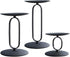 smtyle Christmas Black Candle Holders for Pillar LED Candles Set of 3 Candelabra with Iron-3.5" Diameter Ideal Round