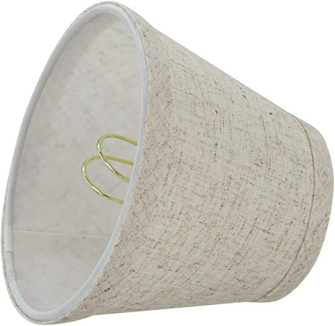 Aspen Creative 32063-2 Small Hardback Empire Shape Chandelier Set (2 Pack), Transitional Design in Beige, 5" Bottom Width (3" x 5" x 4") Clip ON LAMP Shade