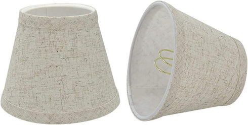 Aspen Creative 32063-2 Small Hardback Empire Shape Chandelier Set (2 Pack), Transitional Design in Beige, 5" Bottom Width (3" x 5" x 4") Clip ON LAMP Shade