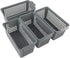 Doryh Plastic Baskets for Organizing, Grey, Set of 4