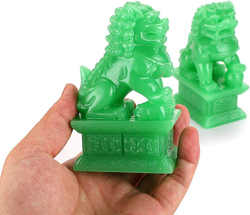 MDLUU Pair of Fu Foo Dogs, Guardian Lions, Feng Shui Lion Statues for Cash Register, Office Desk, House Warming, Store Opening Gift