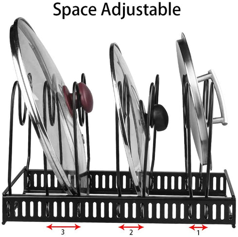 Pot and Pan Organizer for Cabinet Lid Holder Expandable, Tomorotec Attom Tech Home Cabinet Pot Lid Storage Rack Organizer for Frying Pan Kitchen