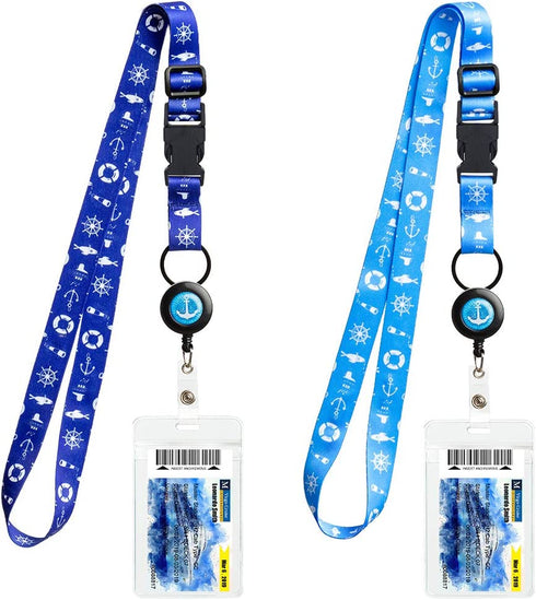MNGARISTA Cruise Lanyards, Adjustable Lanyard with Retractable Reel, Waterproof ID Badge Holder for All Cruises Ships Key Cards, 2pack