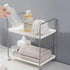 KINGBERWI 2-Tier Standing Storage Shelf Kitchen Bathroom Countertop Stackable Organizer Spice Rack Holder, Silver