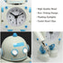 Betus Non-Ticking Robot Alarm Clock Stainless Metal - Wake-up Clock with Flashing Eye Lights and Hand Clip (White)