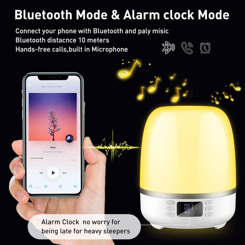 Pofeite Star Projector Galaxy Night Light for Bedroom Ceiling Bluetooth Speaker Alarm Clock FM Radio 360 Degree Rotation with 6 Films Dimmable Warm Light&7 Color Changing Gift Girl Boy Women