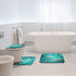 Britimes Bathroom Rug Set of 3, 3 Pieces Bath Mats Set for Bathroom, Green Marble Ripples No Silp Washable Cover Floor Rug Decorations for Kitchen Bathroom Bedroom