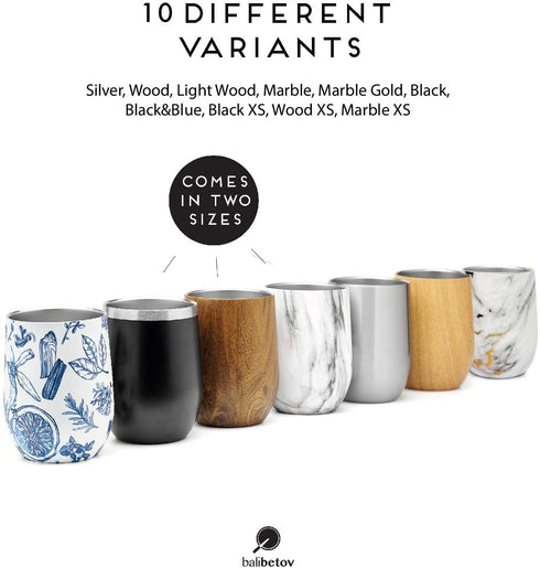 BALIBETOV Modern Mate Cup And Bombilla Set (Yerba Mate Cup) -Yerba Mate Set includes Double Walled 18/8 Stainless Steel Mate Tea Cup, Two Bombilla Mate (Straw) and a Cleaning Brush (Wood, 12)