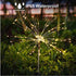2Pack Solar Firework Lights Outdoor 120LED Garden Decorative Starburst Lamp Powered Copper Wire Fairy String Stake Landscape Waterproof DIY Flowers Sparklers Lighting for Christmas Walkway Warm White