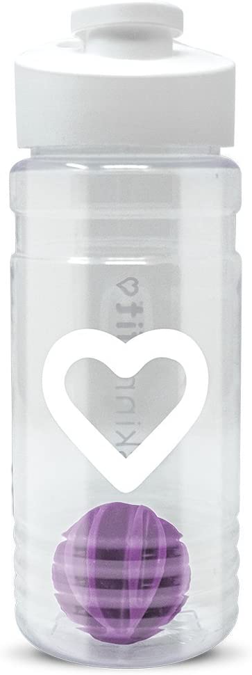 SkinnyFit Shaker Bottle, 20oz. BPA Free with Mixing Ball, Leak Proof Cup for Gym, Sports, Perfect for Mixing Collagen & Protein Shakes