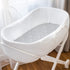 Bassinet Mattress Pad Cover, Compatible with Rectangle/Hourglass/Oval Bassinet Mattress , 2 Pack Waterproof and Soft Cotton Sheet, Breathable Bamboo Sleep Surface (Microfiber-GY)