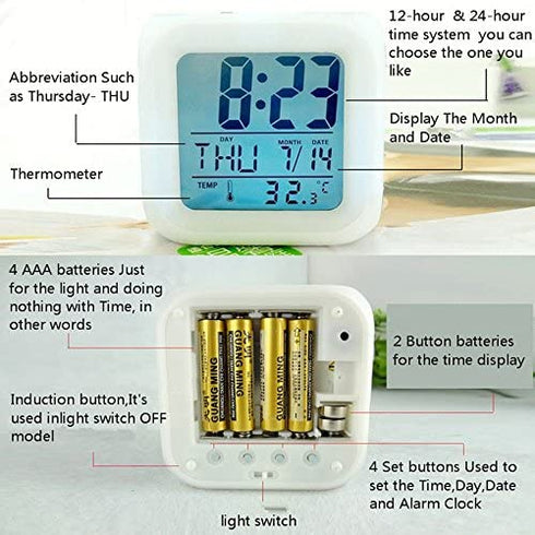 Boyan New American Football Ice Fire Sports Led Alarm Clock Creative Red Desk Table Clock Multipurpose Calendar Snooze Glowing Led Digital Alarm Clock for Unisex Adults Kids Toy Gift
