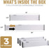 Rapturous 3 Pack Kitchen Drawer Divider - 2.5 Inch High and Expands from 13-22 Inch Adjustable Utensil Drawer Organization - Use for cutlery Silverware flatware and Bedroom, Bathroom or Office Drawers