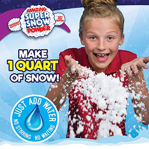 Be Amazing! Toys Super Snow Test Tube– Instant Snow Powder, Faux Snow Kit for Kids- Reusable Snow - Make 1 Quart of Snow, Test Tube Science Experiments for Boys Girls Ages 4+