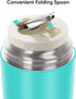 DaCool Insulated Lunch Container Hot Food Jar 24 oz Stainless Steel Vacuum Bento Lunch Box for Adult with Spoon Leak Proof Hot Food Insulated Container for Office Picnic Travel Outdoors, Cyan Blue