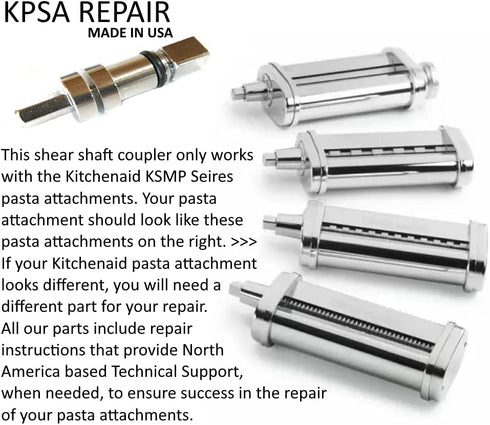 KPSA Repair Shear Shaft Coupler for KitchenAid KSMP Series Pasta Roller and Cutter DIY Repair (2)