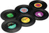 MECOWON Vinyl Record Coasters with Record Player Holder - 6Packs, Cool Coasters for Music Lovers