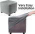 DUJUIKE Ottoman Covers Slipcover Square Ottoman Covers Protector for Footrest Foot Stool Furniture Stretch Comfortable Velvet with Elastic Bottom (Length & Width:13-18", Height:15-18", Light Grey)