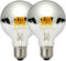 LUXON Half Chrome Light Dimmable,LED Filament Vintage Bulb with Mirror 6W (60W Equivalent) G80/G25 E26 Medium Base Warm White 2700K, 2 Pack
