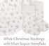 SherryDC Faux Fur Snowflake White Christmas Stockings Set of 2 Fireplace Xmas Decoration Holder (Silver + Gold)